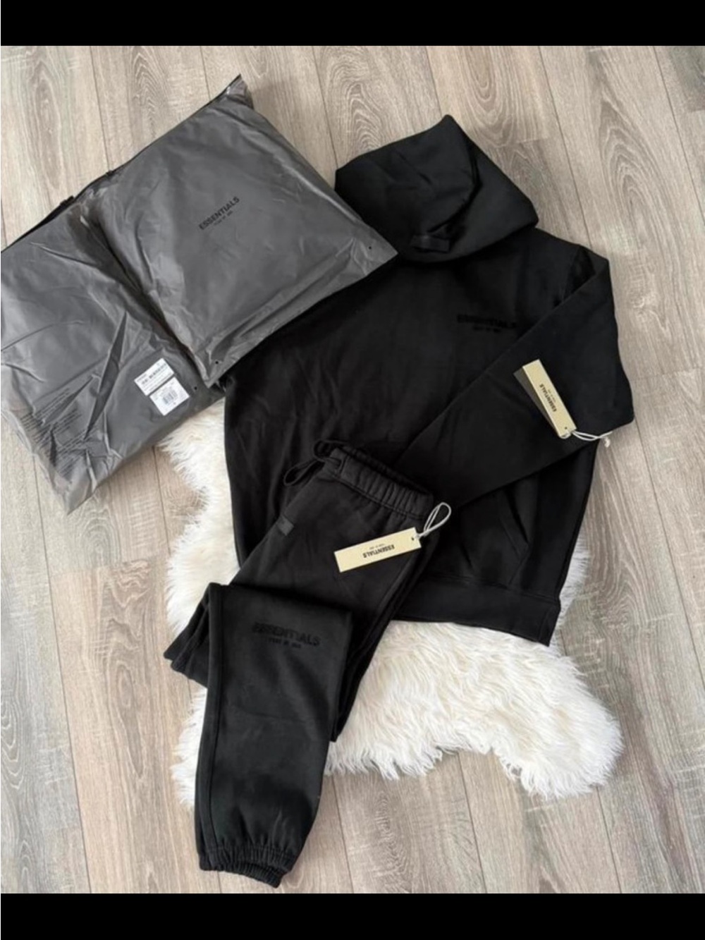 Essentials Black Hoodie and Joggers Set